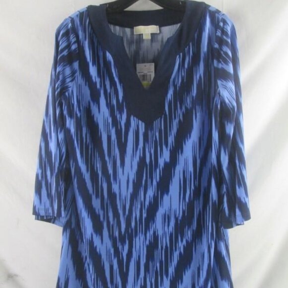 NWT MIchael Kors  Crew Blue Tunic 3/4 Sleeve Dress Medium - Picture 2 of 7